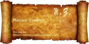 Macsa Zombor névjegykártya